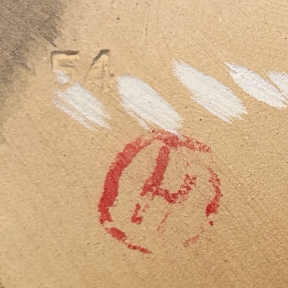 Vintage Leaping Fish Ceramic Vase 10 Inch Crazing Marked H 54 Beige Brown Asian - Picture 9 of 12